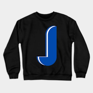 J - Letter A to Z Text Collection Blue Colour Crewneck Sweatshirt